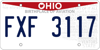 OH license plate FXF3117