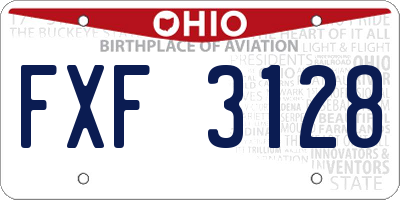 OH license plate FXF3128