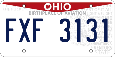 OH license plate FXF3131