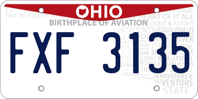 OH license plate FXF3135