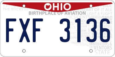 OH license plate FXF3136