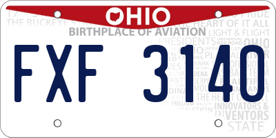 OH license plate FXF3140