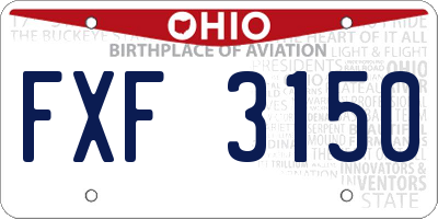 OH license plate FXF3150