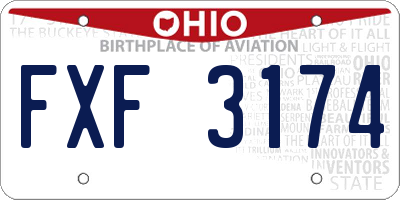 OH license plate FXF3174
