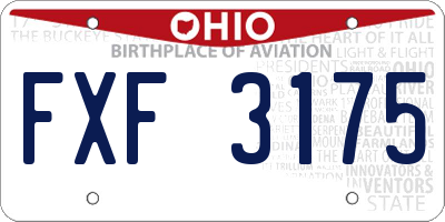 OH license plate FXF3175