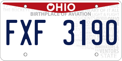 OH license plate FXF3190