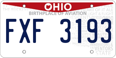 OH license plate FXF3193