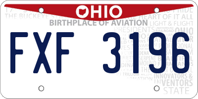 OH license plate FXF3196