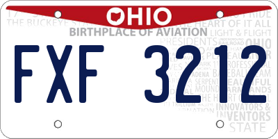 OH license plate FXF3212