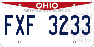 OH license plate FXF3233