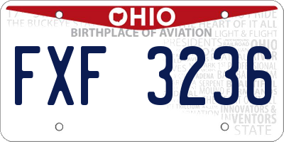 OH license plate FXF3236