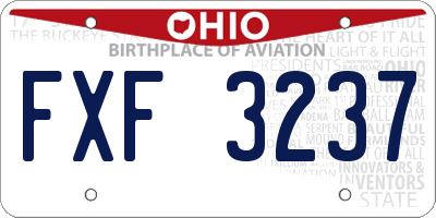 OH license plate FXF3237