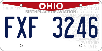 OH license plate FXF3246