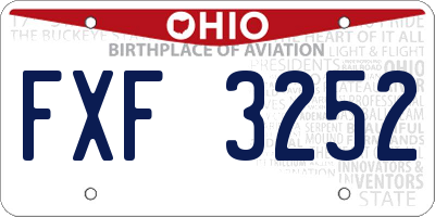 OH license plate FXF3252
