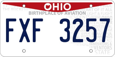 OH license plate FXF3257