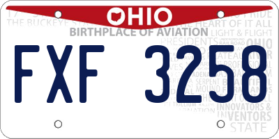 OH license plate FXF3258