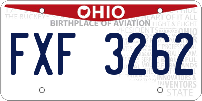 OH license plate FXF3262