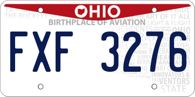 OH license plate FXF3276