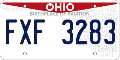 OH license plate FXF3283