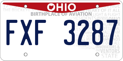 OH license plate FXF3287