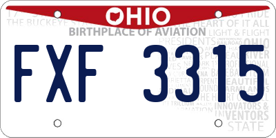 OH license plate FXF3315