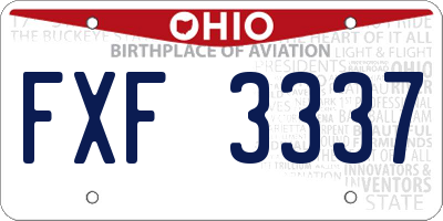OH license plate FXF3337