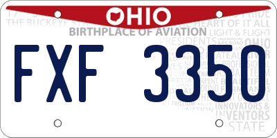 OH license plate FXF3350