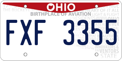 OH license plate FXF3355