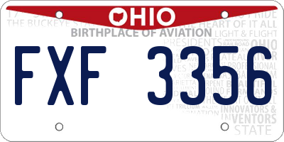 OH license plate FXF3356