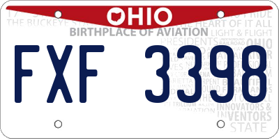OH license plate FXF3398