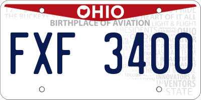 OH license plate FXF3400