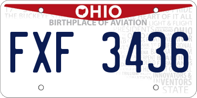 OH license plate FXF3436