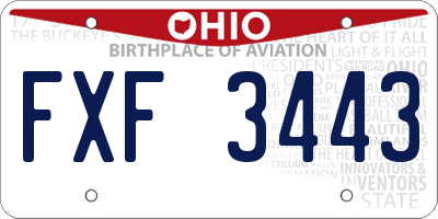 OH license plate FXF3443