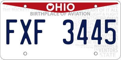 OH license plate FXF3445