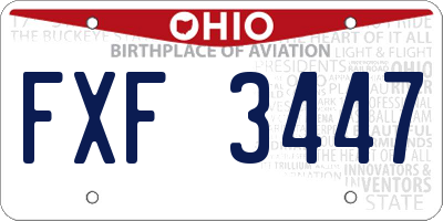 OH license plate FXF3447