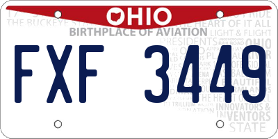 OH license plate FXF3449