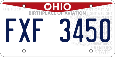 OH license plate FXF3450