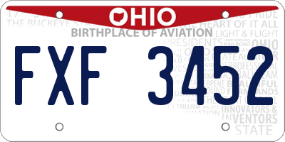 OH license plate FXF3452