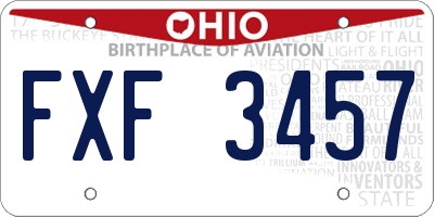 OH license plate FXF3457
