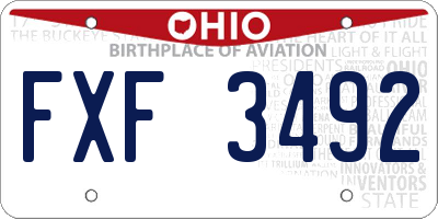 OH license plate FXF3492