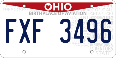 OH license plate FXF3496