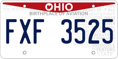 OH license plate FXF3525