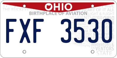 OH license plate FXF3530