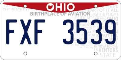 OH license plate FXF3539