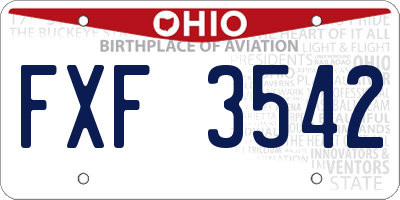OH license plate FXF3542