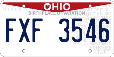 OH license plate FXF3546