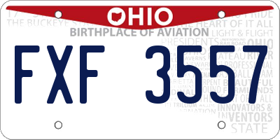 OH license plate FXF3557