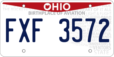 OH license plate FXF3572
