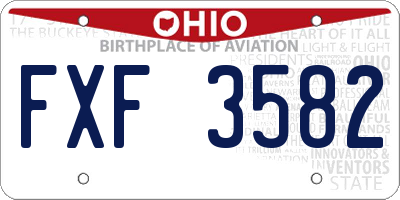 OH license plate FXF3582