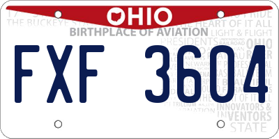 OH license plate FXF3604